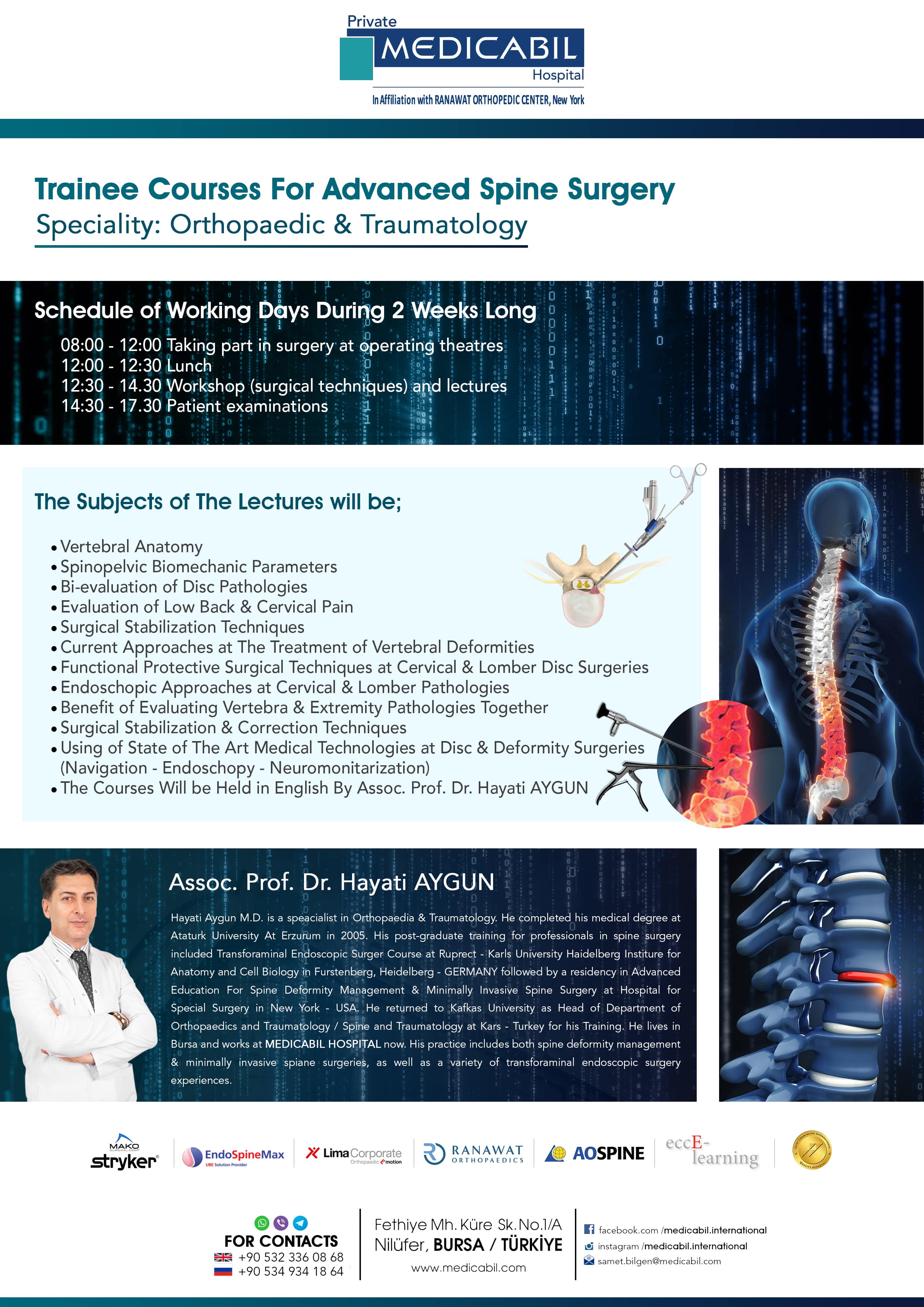 Spine Surgery Training Course Brochure